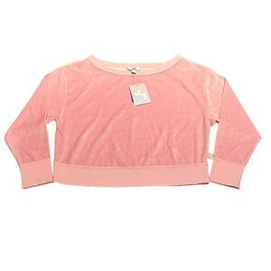 JoyLab Women’s Pink Velour Boatneck Long Sleeve Sweatshirt, Size XS, NWT